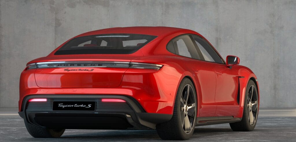 Porsche Taycan Turbo S rear view