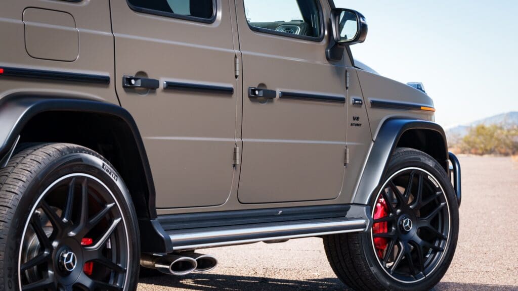Mercedes G class G63 AMG side view (close up)