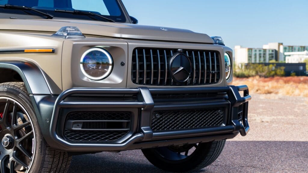 Mercedes G class G63 AMG front view (close up)