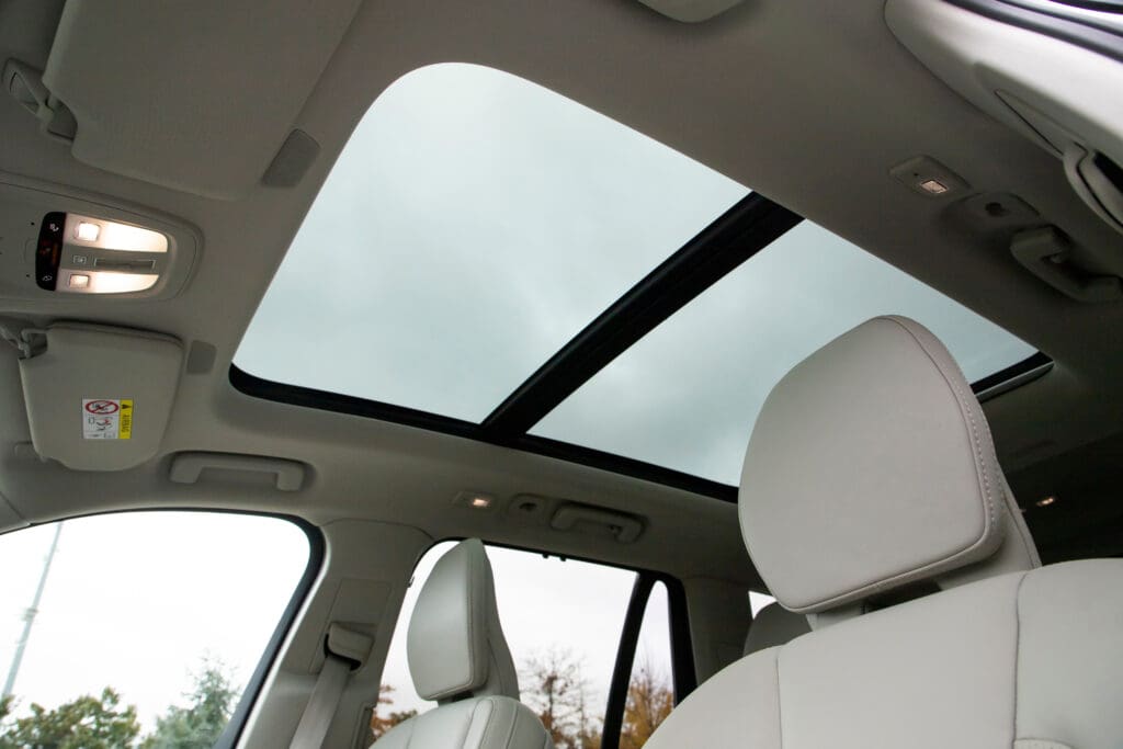 Volvo XC90 Recharge is a luxury plug-in hybrid SUV. It has luxury interior design.